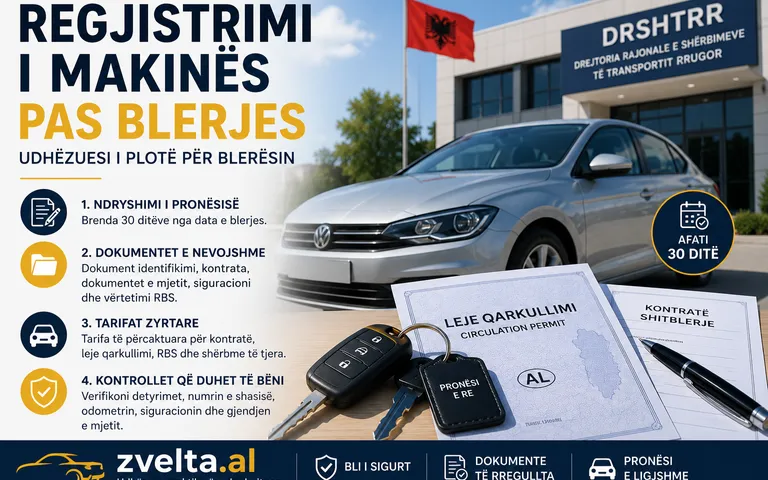 Regjistrimi i makinës pas blerjes në Shqipëri