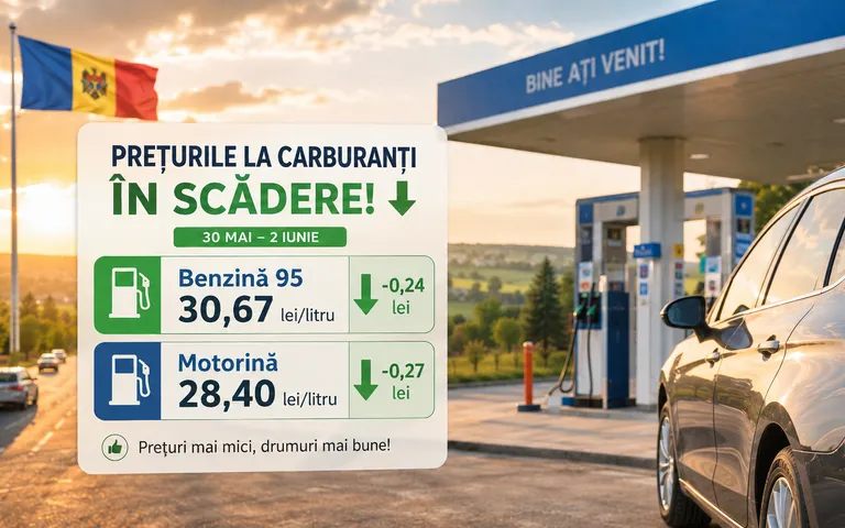 Prețuri carburanți 30 mai – 2 iunie: benzină și motorină mai ieftine în Moldova